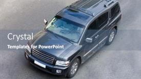  Presentation with luxury car - Audience pleasing presentation theme consisting of huge-car-speed-on-road backdrop and a ocean colored foreground