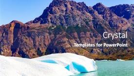  Presentation with lake ice - PPT theme with huge-chunks-of-ice-icebergs background and a ocean colored foreground