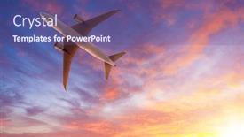  Presentation with commercial - Colorful presentation theme enhanced with huge-commercial-airplane-shot backdrop and a violet colored foreground