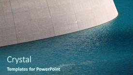  Presentation with alps - Presentation with huge-concrete-apline-dam background and a ocean colored foreground