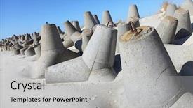  Presentation with dock - Theme with huge concrete blocks protecting a dock background and a light gray colored foreground