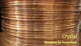  Presentation with power industry - Audience pleasing PPT layouts consisting of huge copper wire spool backdrop and a tawny brown colored foreground