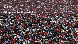  Presentation with victory team - Amazing PPT theme having huge-crowd-of-ice-hockey backdrop and a tawny brown colored foreground