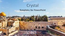  Presentation with crowd - Presentation featuring huge-crowd-of-praying-jews background and a light blue colored foreground