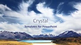  Presentation with strong wind - Audience pleasing presentation design consisting of huge deserted national park perito moreno in patagonia argentina strong wind turns the clouds in a valley surrounded by snow-capped mountains backdrop and a light blue colored foreground