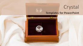  Presentation with diamond - Presentation theme having huge diamond presented in wooden chest background and a coral colored foreground