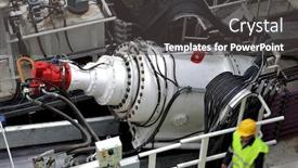  Presentation with electric motor - PPT theme featuring huge electric motor of a tunnel drilling machine background and a dark gray colored foreground