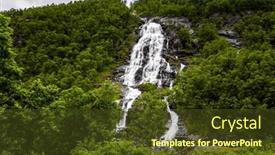  Presentation with forests - Slides featuring huge-flesefossen-waterfall-vertical-rocky background and a tawny brown colored foreground