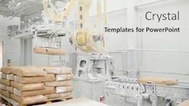  Presentation with industrial machine - Presentation theme consisting of huge-hydraulic-industrial-machine-lifting background and a  colored foreground