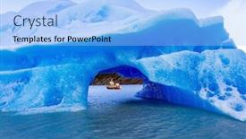  Presentation with chile patagonia - PPT theme with huge-iceberg-has-broken background and a light blue colored foreground