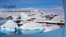  Presentation with sunny sky - Cool new PPT theme with huge icebergs in antarctica blue sky azure water sunny day backdrop and a teal colored foreground