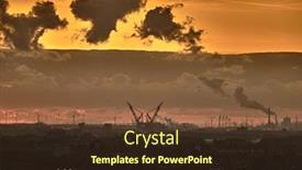  Presentation with docks - Amazing slide deck having huge-industrial-docks-area backdrop and a tawny brown colored foreground