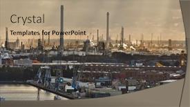 Presentation with industrial power - Presentation theme consisting of huge-industrial-docks-area background and a coral colored foreground