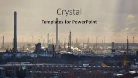  Presentation with industrial power - PPT theme having huge-industrial-docks-area background and a mint green colored foreground