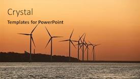  Presentation with docks - Colorful slides enhanced with huge industrial docks with refineries and wind power turbines backdrop and a yellow colored foreground