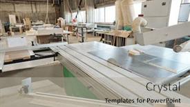  Presentation with industrial machine - Presentation theme having huge-industrial-machine-or-working background and a light gray colored foreground