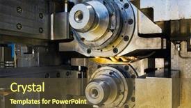  Presentation with industrial grease - Presentation theme having huge industrial steel mill background and a tawny brown colored foreground