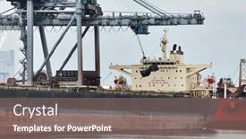  Presentation with bulk - Theme enhanced with huge-iron-ore-transporter-ship background and a gray colored foreground