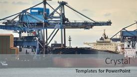  Presentation with bulk - Presentation theme featuring huge-iron-ore-transporter-ship background and a light gray colored foreground
