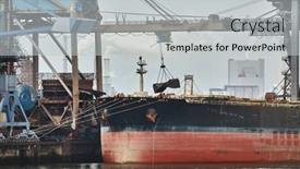  Presentation with bulk - Theme with huge-iron-ore-transporter-ship background and a light gray colored foreground