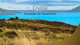  Presentation with water park - PPT theme consisting of huge-lake-with-azure-water background and a light blue colored foreground