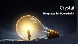  Presentation with glowing light bulb light bulb - PPT layouts having huge-light-bulb-glowing background and a black colored foreground