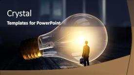  Presentation with glowing light bulb light bulb - Slides having huge-light-bulb-glowing background and a  colored foreground