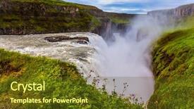  Presentation with water - Beautiful PPT theme featuring huge masses of water crash backdrop and a tawny brown colored foreground