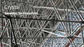 Presentation with scaffold - PPT theme featuring huge-metallic-scaffold-for-building background and a gray colored foreground