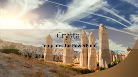  Presentation with naturally - Amazing theme having huge-naturally-formed-structures backdrop and a coral colored foreground