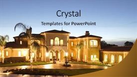  Presentation with new home - Slide set enhanced with huge new luxury home background and a light blue colored foreground