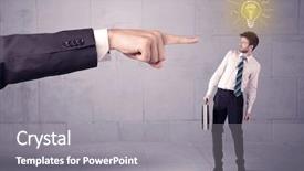  Presentation with glowing light bulb light bulb - Amazing presentation theme having bad order - huge ordering hand pointing backdrop and a gray colored foreground