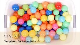  Presentation with fun - Colorful presentation design enhanced with huge-pile-of-colorful-balls backdrop and a yellow colored foreground