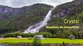  Presentation with powerful - Slides featuring huge-powerful-waterfall-scenic-road background and a tawny brown colored foreground