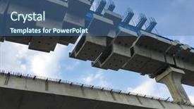  Presentation with rail bridge - Cool new PPT theme with huge rail bridge is being backdrop and a ocean colored foreground