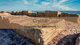  Presentation with granite - PPT theme with huge-rectangular-granite-blocks background and a coral colored foreground