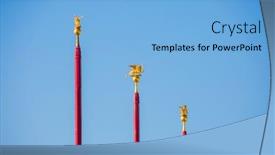  Presentation with lions - Slide deck consisting of huge-red-poles-in-san background and a light blue colored foreground