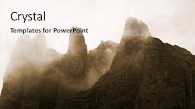  Presentation with gloomy - Amazing PPT theme having huge-rock-formations-in-gloomy backdrop and a cream colored foreground