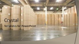  Presentation with newspaper - Slide set with huge rolls of paper background and a coral colored foreground