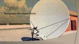  Presentation with antenna - PPT layouts having huge-satellite-dish-antenna background and a coral colored foreground