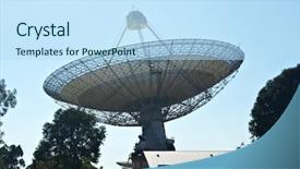  Presentation with satellite dish - Presentation theme having huge satellite dish that is background and a sky blue colored foreground
