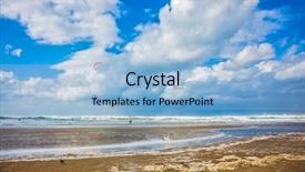  Presentation with stormy sea - Audience pleasing presentation theme consisting of huge sea beach in tel backdrop and a  colored foreground