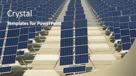  Presentation with solar - PPT theme consisting of huge solar field background and a ocean colored foreground