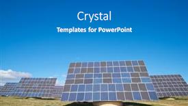  Presentation with solar panels - PPT theme featuring huge-solar-panels-for-electric background and a gray colored foreground