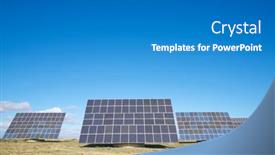  Presentation with solar panels - Amazing slide deck having huge-solar-panels-for-electric backdrop and a teal colored foreground