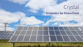  Presentation with solar panels - Slide set consisting of huge-solar-panels-for-electric background and a light blue colored foreground