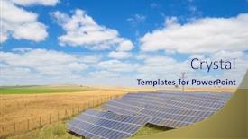  Presentation with solar panels - Presentation design enhanced with huge-solar-panels-for-electric background and a light blue colored foreground