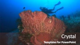  Presentation with coal - Slide deck featuring huge sponge coal and scuba background and a tawny brown colored foreground