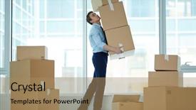  Presentation with stack - PPT layouts enhanced with huge stack of big box background and a coral colored foreground