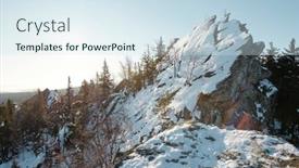  Presentation with mountain snow - Amazing presentation theme having huge-stone-covered-with-snow backdrop and a sky blue colored foreground